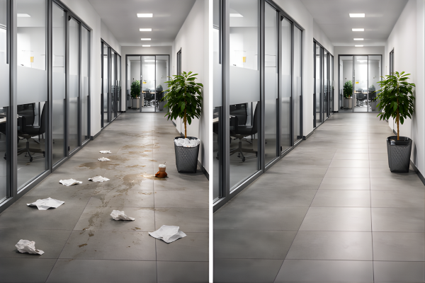 Office Corridor Cleaning Before and After Transformation in Cressington