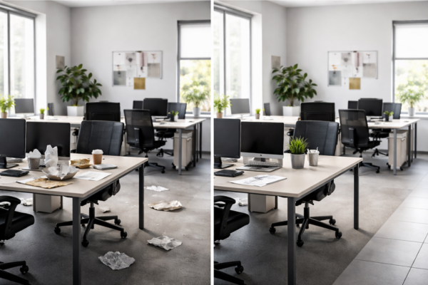 Office Cleaning Before and After Transformation in Esclusham