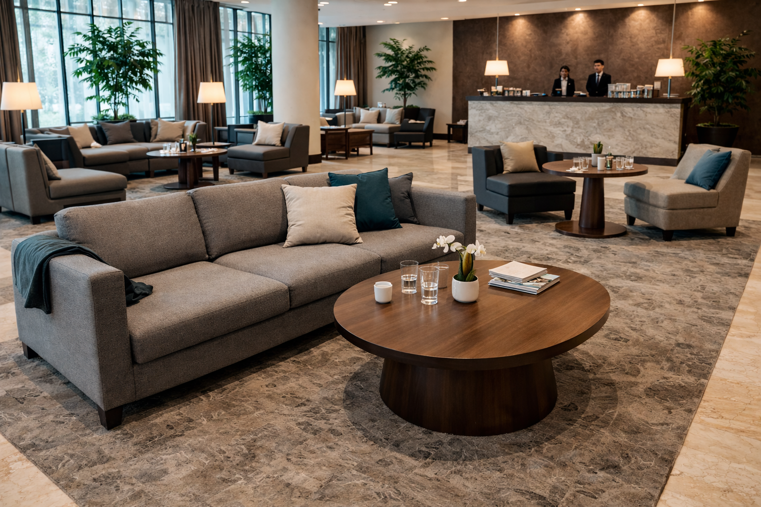 Hotel lobby after Northern Star Cleaning deep clean