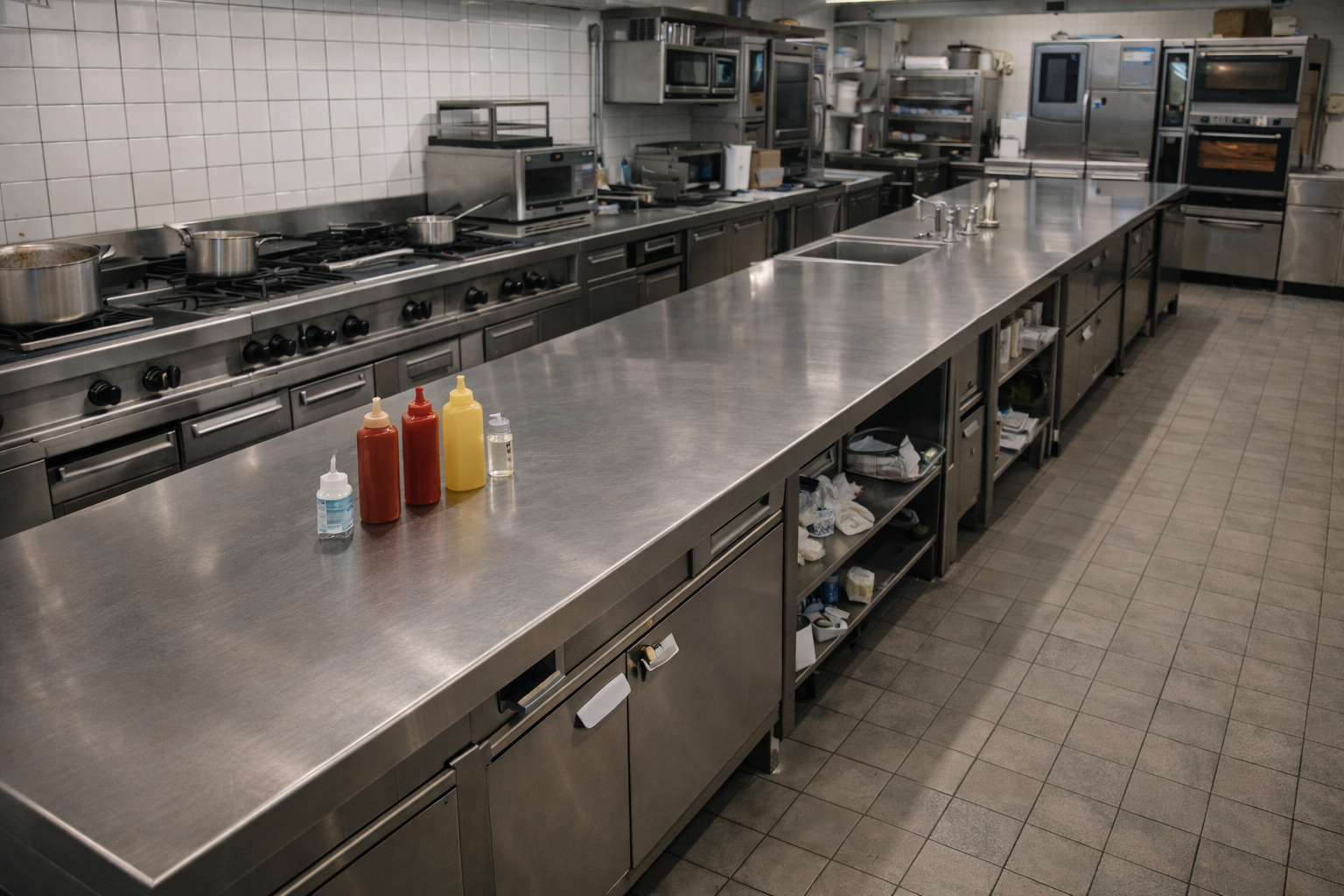 Commercial kitchen after Northern Star Cleaning deep clean