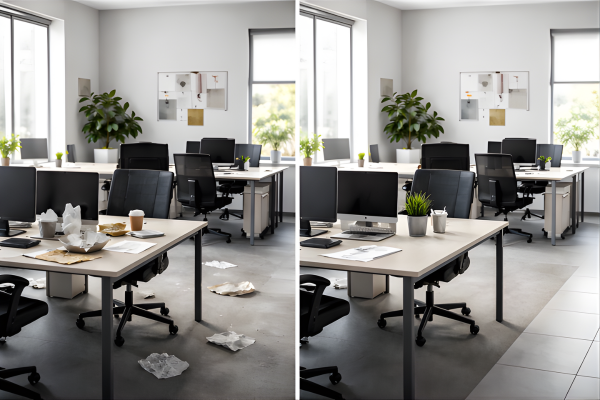 Office Cleaning Before and After Transformation in manchester