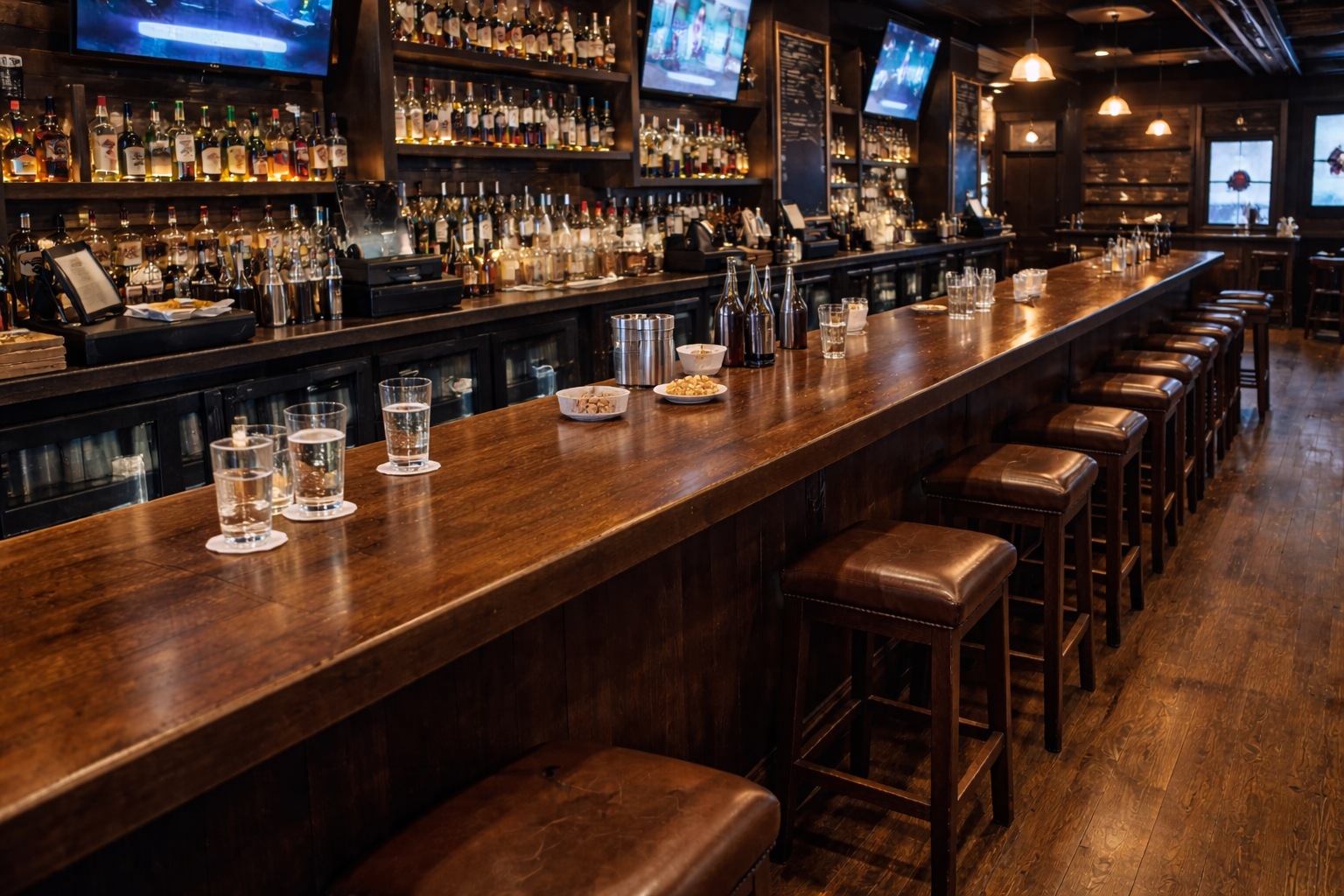 Pub bar area after Northern Star Cleaning deep clean